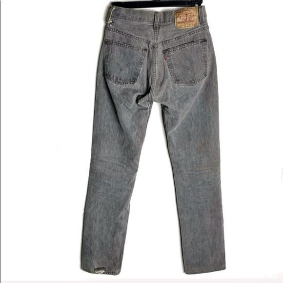 Vintage 1980’s LEVI’s 501 high waisted grey straight Jean’s button fly Sz 27 - Picture 3 of 8
